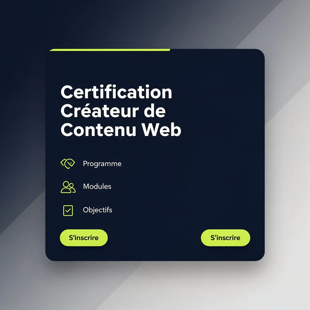 Certification Créateur de Contenu Web